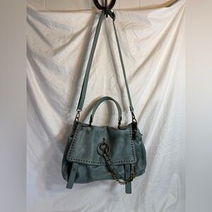 Women's Leather Top-Handle & Crossbody Bag in Slate Blue